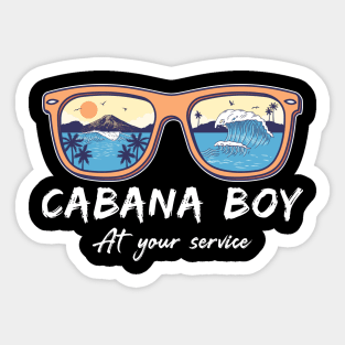 Cabana Boy At Your Service pool party Sticker